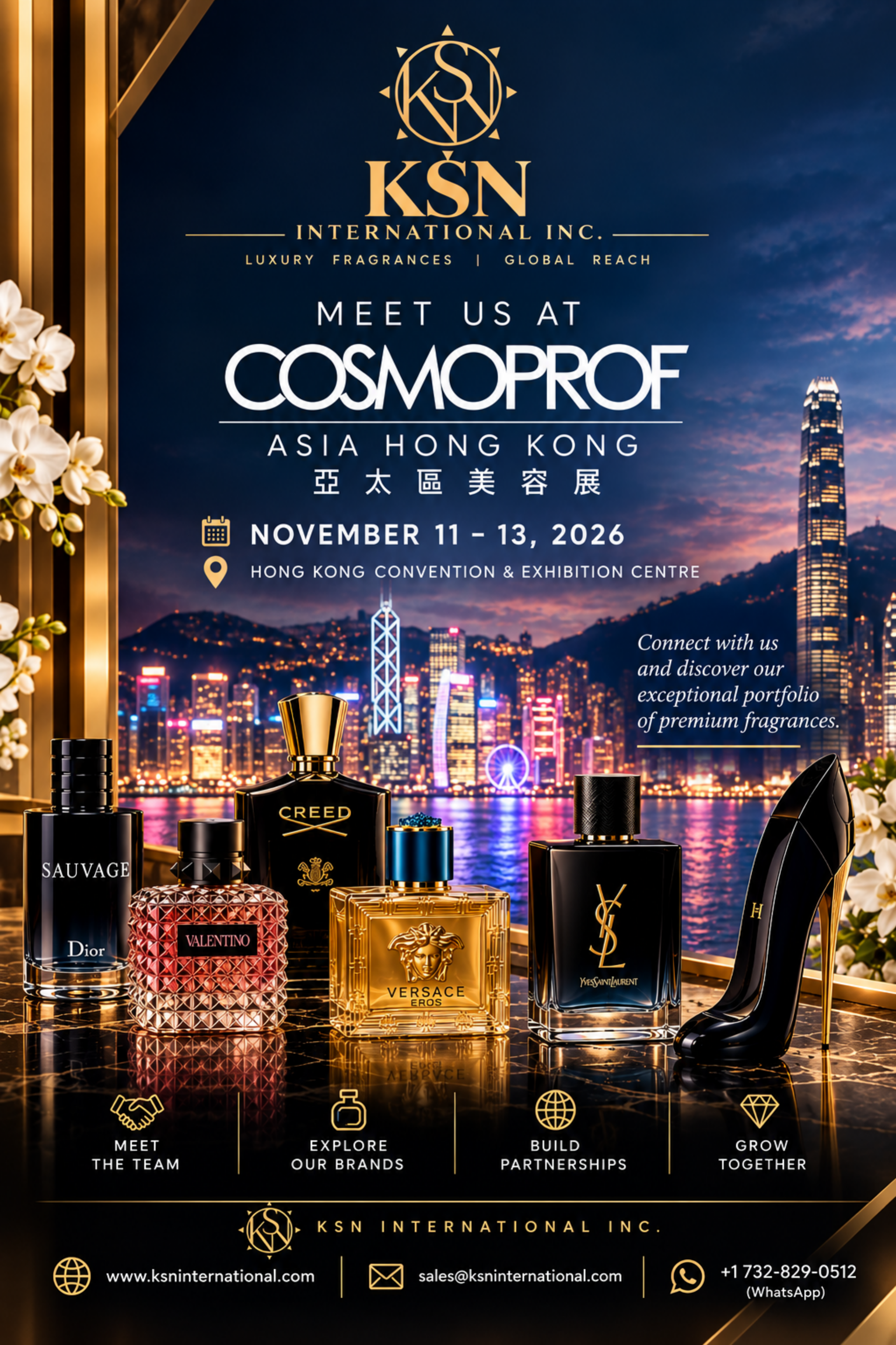 KSN International Inc invitation to Cosmoprof Asia 2026 in Hong Kong, China, November 11 to 13, 2026, for meetings and networking