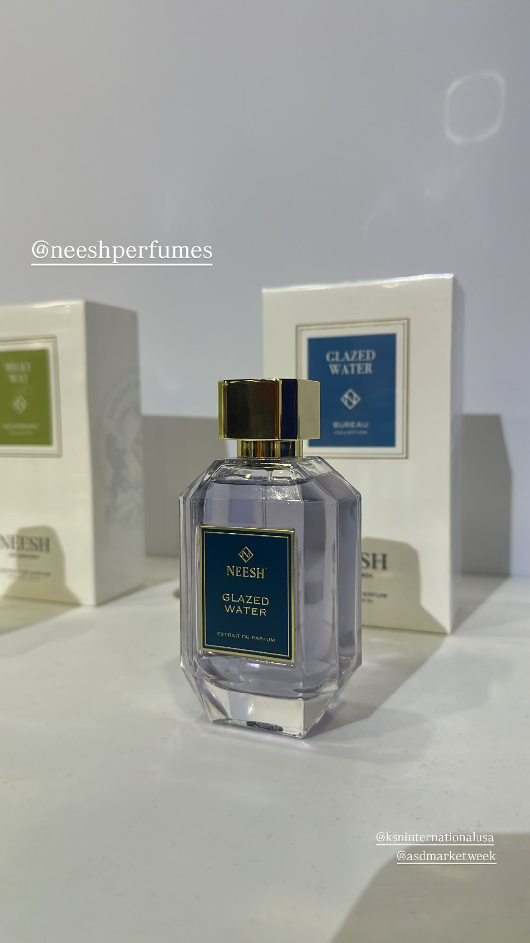 Neesh Glazed Water extrait de parfum displayed at the KSN International booth